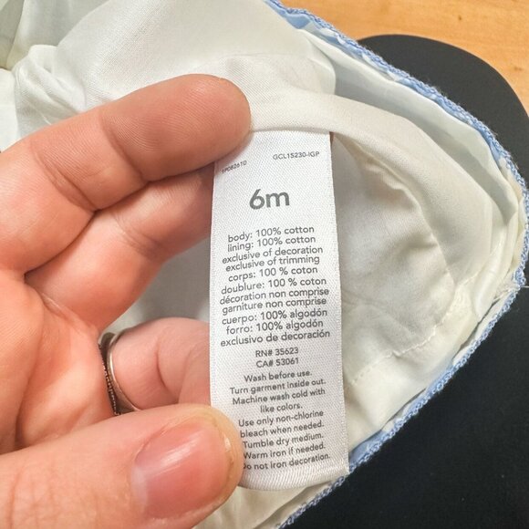 NWT Carters Baby Girl Light Blue & White Floral Dress Size 6M NEW - Picture 6 of 7